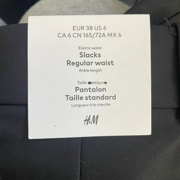 NWT - H&M Ankle Length Slacks in a Black Color Size 6 - Picture 7 of 7